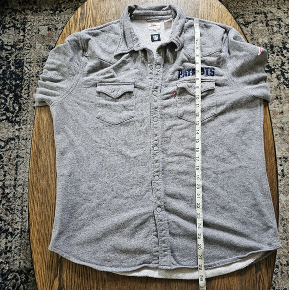 Levi's NFL New England Patriots Western Button-Up Jacket Gray Size Men's Large - Picture 11 of 16